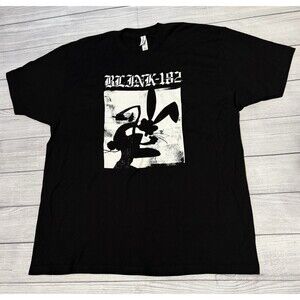 Blink 182 Bunny Silhouette T Shirt Pop Punk Emo Black Size 2XL XXL Rare Design